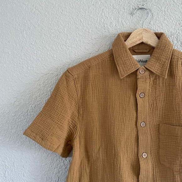 UpWest Mustard Casual Button Down Shirt - Picture 5 of 8